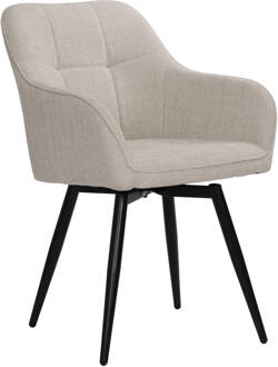 Artistiq Draaibare Eetkamerstoel 'Shontelle' Structuurstof, kleur Beige