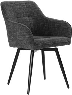 Artistiq Draaibare Eetkamerstoel 'Shontelle' Structuurstof, kleur Donkergrijs