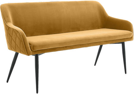 Artistiq Eetkamerbank 'Tynise' Velvet, kleur Mosterdgeel