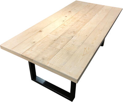 Artistiq Eettafel 'Alieke' Met zwarte U-poot, Mangohout, 240 x 100cm - 240 x 100 cm