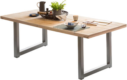 Artistiq Eettafel 'Alyne' Met zilveren U-poot, Mangohout, 240 x 100cm - 240 x 100 cm