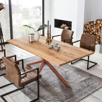 Artistiq Eettafel 'Dashawn' Eikenhout, 200 x 100cm, kleur Bruin - 200 x 100 cm