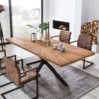 Artistiq Eettafel 'Latonja' Teakhout, 200 x 100cm, kleur Zwart - 200 x 100 cm