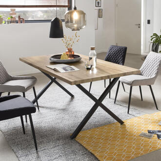 Artistiq Eettafel 'Lorna' X-poot, Eikenlook, 160 x 90cm - 160 x 90 cm