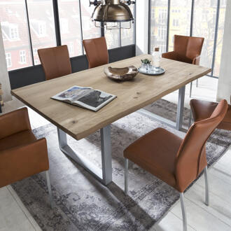 Artistiq Eettafel 'Tinita' Eiken, 200 x 100cm, kleur Zilver - 200 x 100 cm