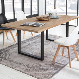 Artistiq Eettafel 'Tinita' Eiken, 200 x 100cm, kleur Zwart - 200 x 100 cm