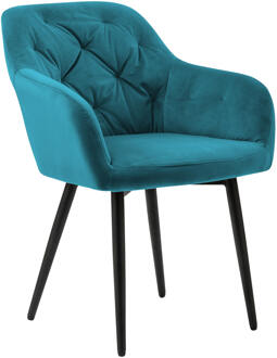 Artistiq Fauteuil 'Lois', Velvet, kleur Turquoise Turqouise