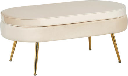 Artistiq Hocker 'Loulou' Velvet, kleur Beige