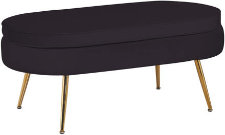 Artistiq Hocker 'Loulou' Velvet, kleur Zwart