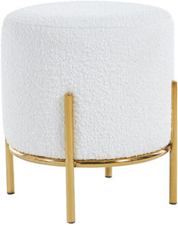 Artistiq Krukje 'Levar' 35cm, bouclé, kleur goud / wit Wit / Goud