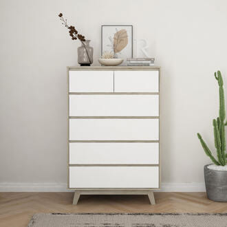 Artistiq Ladekast 'Gonzalo' 118 x 80cm, kleur Naturel/Wit - 118 x 80 cm