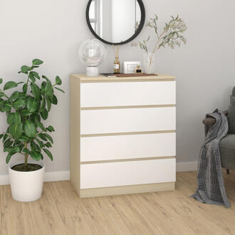 Artistiq Ladekast 'Youba' Met 4 laden Naturel/Wit