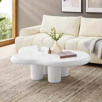 Artistiq Organische Salontafel 'Coleen' 123 x 89cm, kleur wit