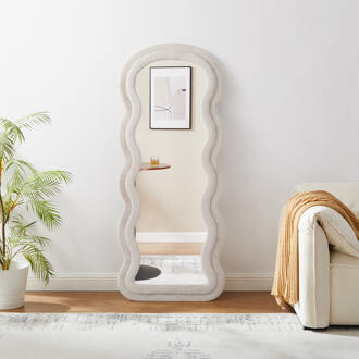 Artistiq Organische Spiegel 'Loria' Imitatiebont 170 x 70cm, kleur beige