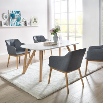 Artistiq Ovale Eettafel 'Ravi' 160 x 90cm Wit - 160 x 90 cm