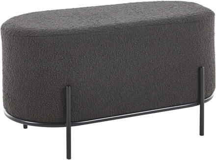 Artistiq Poef 'Imberly' 80 x 40cm, bouclé, kleur antraciet