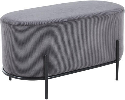 Artistiq Poef 'Nimisha' 80 x 40cm, kleur grijs Donkergrijs