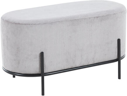 Artistiq Poef 'Nimisha' 80 x 40cm, kleur lichtgrijs