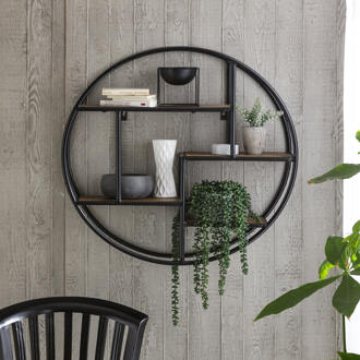 Artistiq Rond Wandrek 'Duc' Mangohout en metaal, 75cm