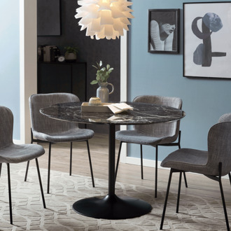 Artistiq Ronde Eettafel 'Paxten' 110cm, kleur zwart marmerlook