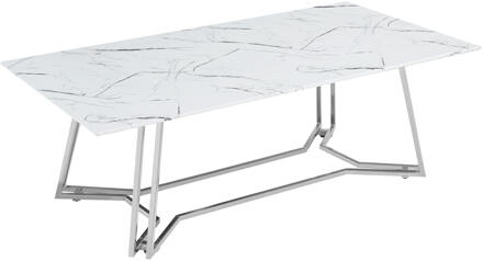 Artistiq Salontafel 'Facundo' Marmerlook, 110 x 60cm, kleur Wit