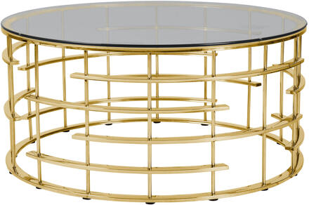 Artistiq Salontafel 'Marico' 90cm, kleur goud / donker glas