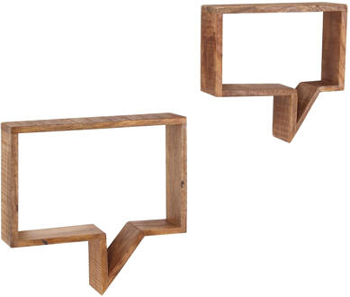 Artistiq Wandplank 'Aeden' Mangohout, Set van 2 stuks