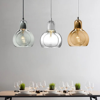 Artpad Hanging-light Fixture Glass Bar Pendant Light with E27 Cement Lamp Holder for Kitchen Restaurant Dining room 110 220V