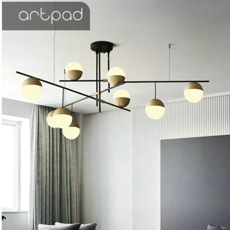 Artpad Italy Nordic Round Ball Pendant Lamp Minimalist Light Bar Kitchen Dining room Living room Luxury Creative Pendant Lights