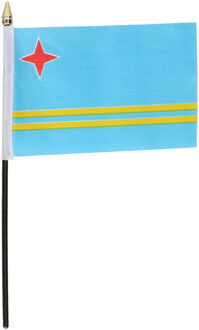 Aruba mini vlaggetje op stok 10 x 15 cm