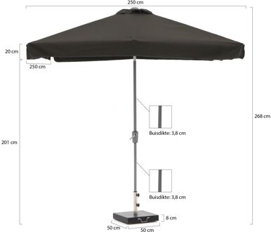 Aruba parasol 250x250cm - Laagste prijsgarantie! Grijs