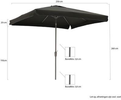 Aruba parasol 250x250cm - Laagste prijsgarantie! Grijs