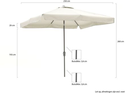 Aruba parasol 250x250cm - Laagste prijsgarantie! Grijs