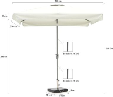 Aruba parasol 250x250cm - Laagste prijsgarantie! Grijs