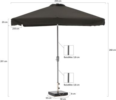 Aruba parasol 250x250cm - Laagste prijsgarantie! Grijs