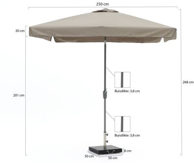 Aruba parasol 250x250cm - Laagste prijsgarantie! Taupe