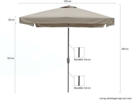 Aruba parasol 250x250cm - Laagste prijsgarantie! Taupe