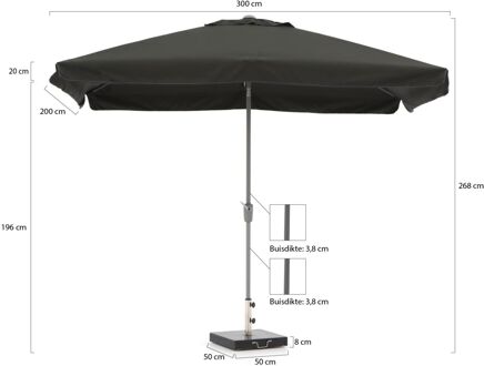 Aruba parasol 300x200cm - Laagste prijsgarantie! Grijs