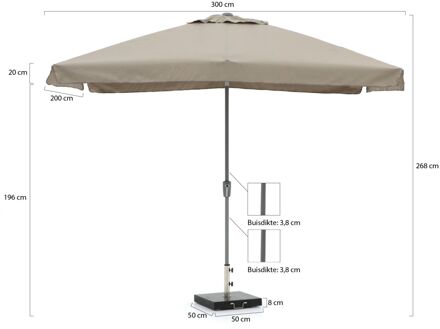 Aruba parasol 300x200cm - Laagste prijsgarantie! Taupe