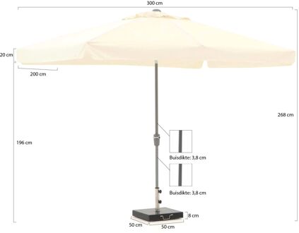 Aruba parasol 300x200cm - Laagste prijsgarantie! Wit