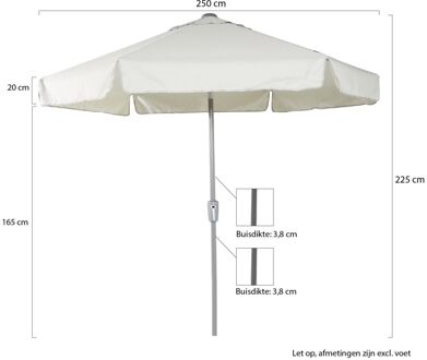 Aruba parasol ø 250cm - Laagste prijsgarantie! Grijs