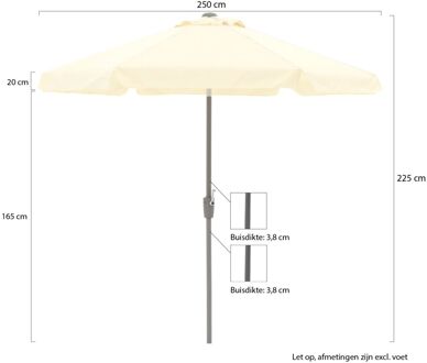 Aruba parasol ø 250cm - Laagste prijsgarantie! Wit