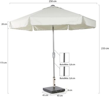 Aruba parasol ø 250cm - Laagste prijsgarantie! Wit
