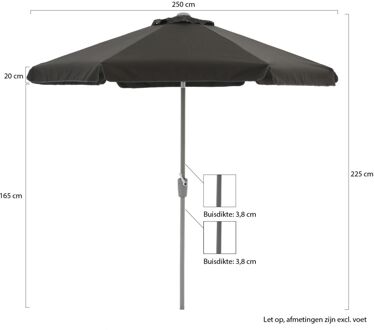 Aruba parasol ø 250cm - Laagste prijsgarantie! Zwart