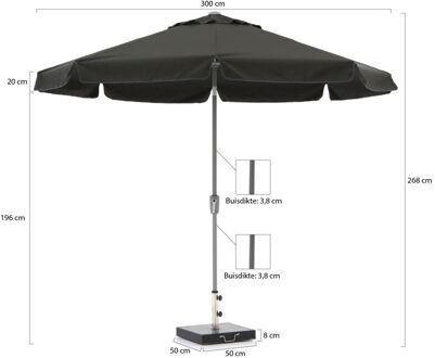 Aruba parasol ø 300cm - Laagste prijsgarantie! Grijs