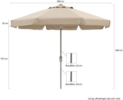 Aruba parasol ø 300cm - Laagste prijsgarantie! Taupe
