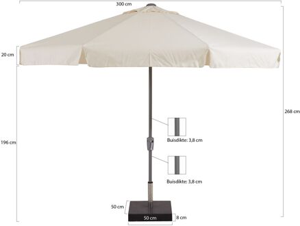 Aruba parasol ø 300cm - Laagste prijsgarantie! Wit
