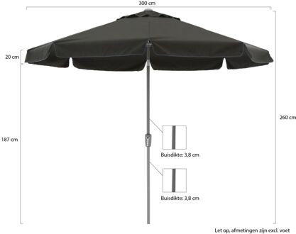 Aruba parasol ø 300cm - Laagste prijsgarantie! Zwart