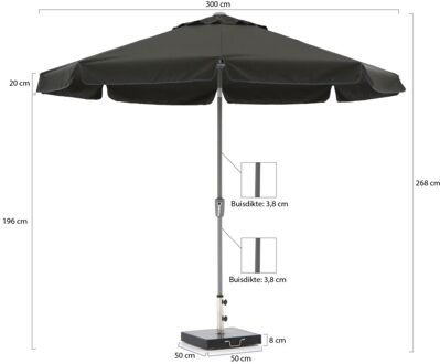 Aruba parasol ø 300cm - Laagste prijsgarantie! Zwart