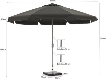 Aruba parasol ø 350cm - Laagste prijsgarantie! Grijs